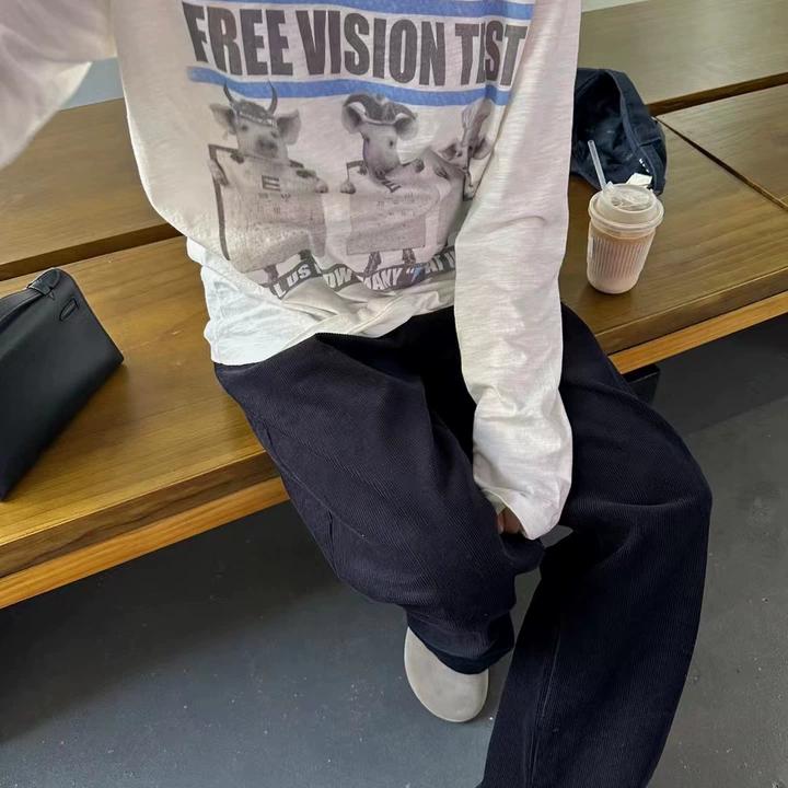 实体现货 Epide Prefab 灯芯绒极简老钱松弛垂感直筒休闲长裤 - 图3