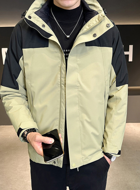 款高品质修身拼接袄子男冬装外套