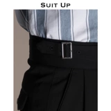 Штаны, мужской трендовый осенний пиджак классического кроя, высокая талия, облегающий крой