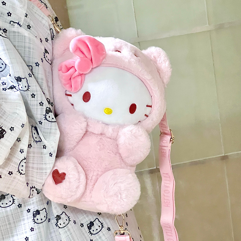 Hellokitty凯蒂猫可爱保温杯子直饮高颜值少女吸管大学生毛绒偶玩-图3