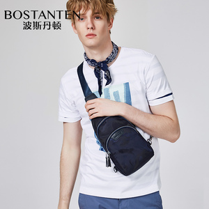 波斯丹顿休闲帆布男士胸包