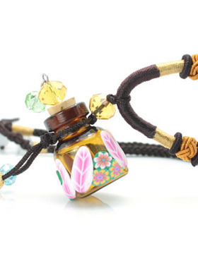 精油朱砂挂件项链玻璃饰品吊坠