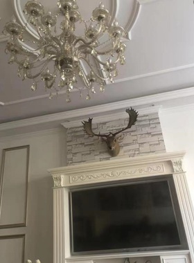 鹿角雕刻龙凤呈祥摆件婚礼工艺品