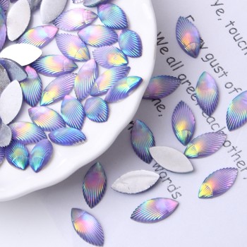 715mm Colorful Shell Pattern Flat Bottom Resin Diamond Horse Eye Eyebrow Sticker Jewelry Children's Handmade DIY Clothing Accessories