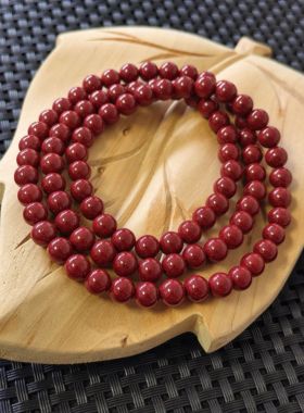 天然保真正品朱砂手串高含量紫金砂手链6MM圆珠三圈本命纳福好运