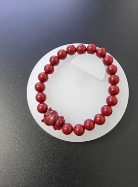 天然朱砂手链8MM紫金砂生肖马本命年手串纳福转运护身符饰品礼物