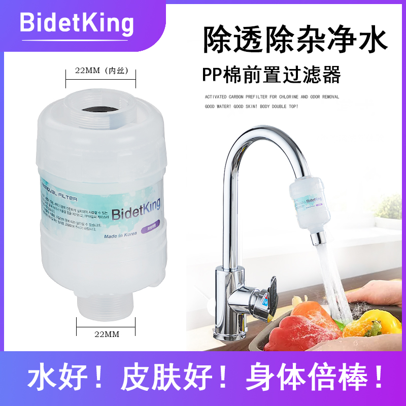 BidetKing水龙头净水过滤器电热水器前置角阀进水过滤棒沐浴家用 - 图0