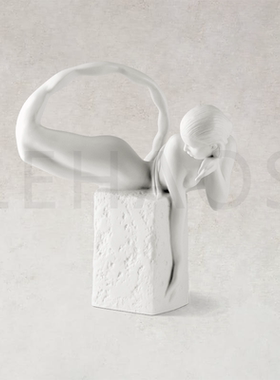 出口北欧风纯白色陶瓷雕塑天蝎座