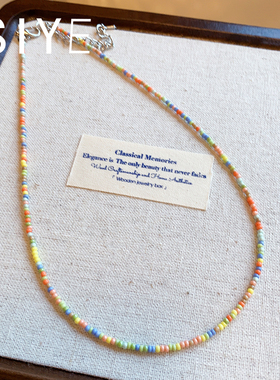 手工串珠复古项链树脂女无