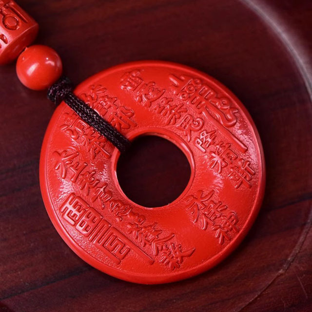 Original mine emperor sand mountain ghost money pendant natural cinnabar gossip copper coin necklace coin men and women keychain pendant