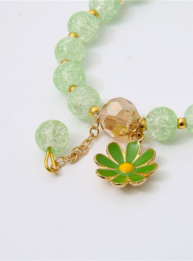 新款日韩爆花水晶串珠手链女太阳花学生DIY小雏菊手链ins手串