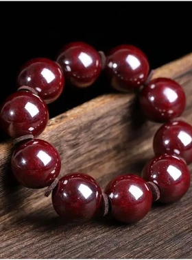 高含量天然辰砂原矿湘西朱砂原石透光手串女本命年礼物男士手链