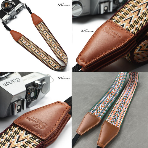 真皮手工减压相机肩带相机背带适用于佳能索尼尼康富士单反微单 - 图1