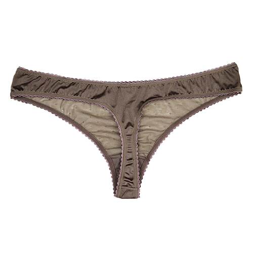 外贸原单高品质弹力透气网纱面料女大码丁字裤T裤圆点多色 XL XXL - 图2