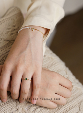 个性小众女天然珍珠原创设计手链