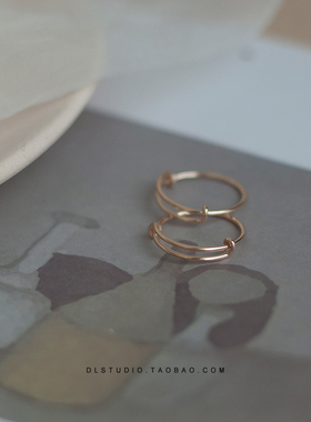 美国14k包金简约极细ins风可