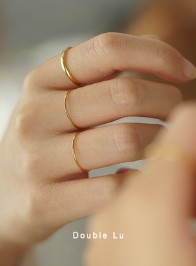 百搭简约超细戒指ins叠戴纤细