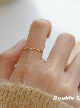 迷你锆石细戒指带钻极细叠戴光面