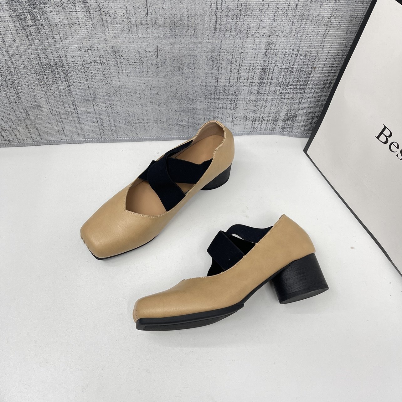 单鞋女芭蕾舞鞋5cm中跟方头复古浅口猪鼻子交叉带玛丽珍软底舞鞋,淘宝优惠券,粉丝福利购,淘宝优惠卷