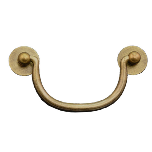 仿古新中式纯铜把手拉扣黄铜拉环书桌铜把手U型抽屉拉手螺丝固定 - 图3