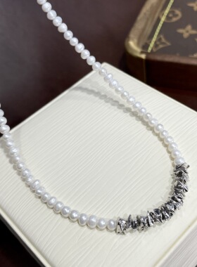 极强光无暇小米baby珍珠项链天然淡水媲美海水珠