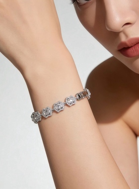 丽贝丽影高级奢华套系闪耀碎锆裁成棱形链女气质精致优雅礼服配饰