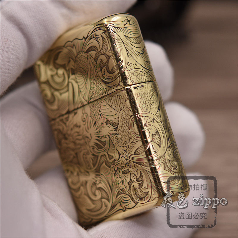 夜色zippo正品之宝打火机纯铜盔甲环绕立体精雕吉祥唐草龙中国龙,淘宝优惠券,粉丝福利购,淘宝优惠卷