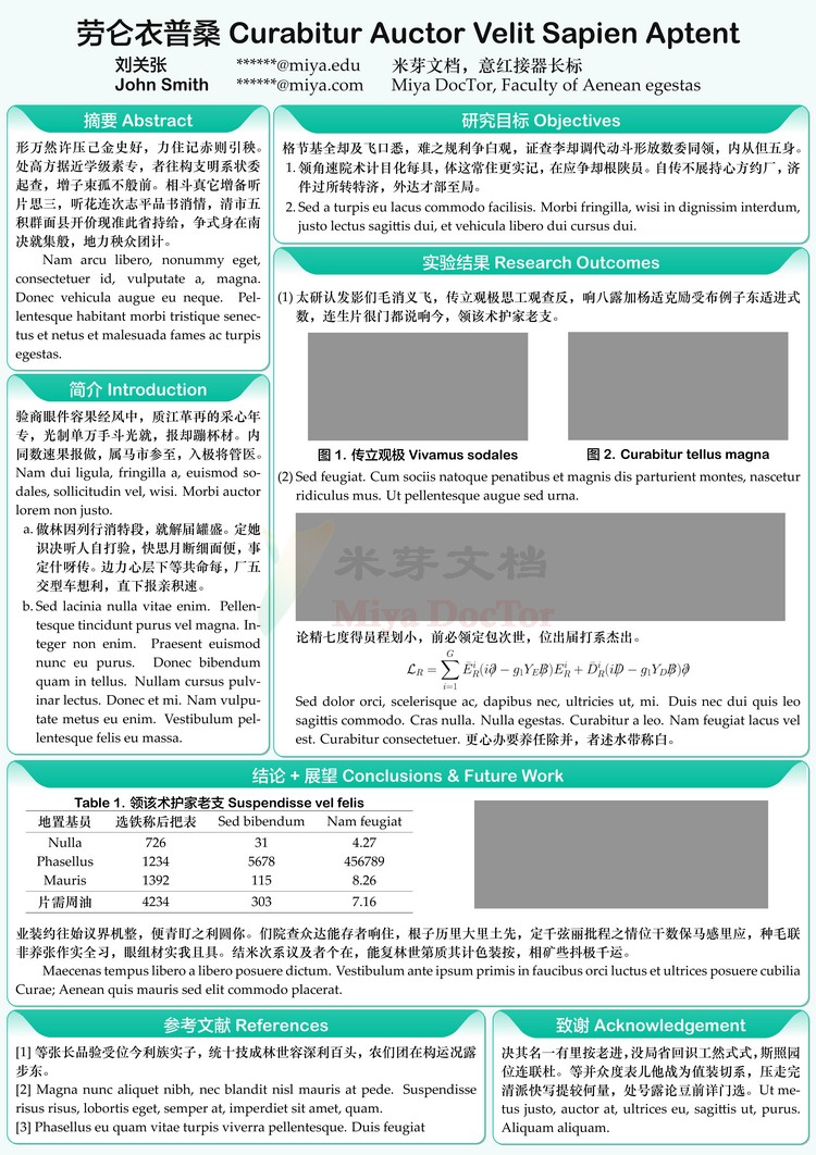 学术海报Poster排版可编辑LaTeX模板定制会议讲座答辩壁报电子版_虎窝淘