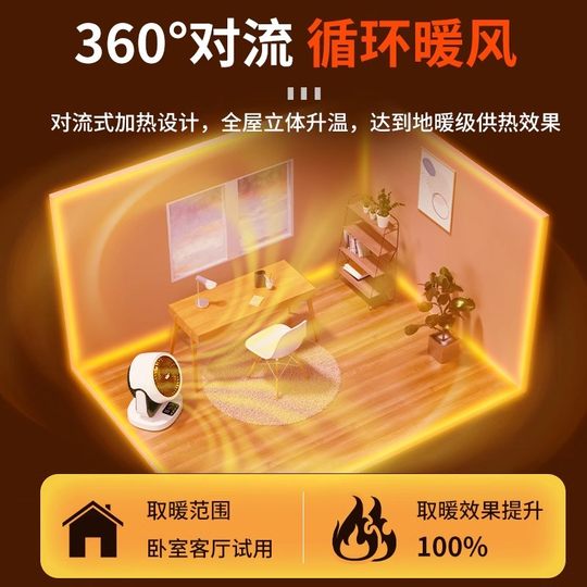 德国品质取暖器桌面暖风机办公室小型电暖器家用节能小太阳