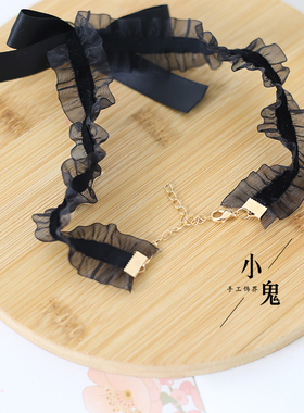 猫咪铃铛蕾丝软妹风女仆锁骨链
