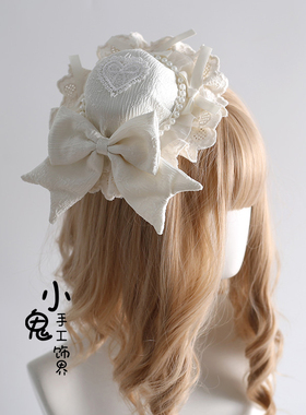lolita小礼帽甜美蕾丝蝴蝶结