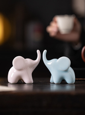 陶瓷大象小摆件创意家居装饰品