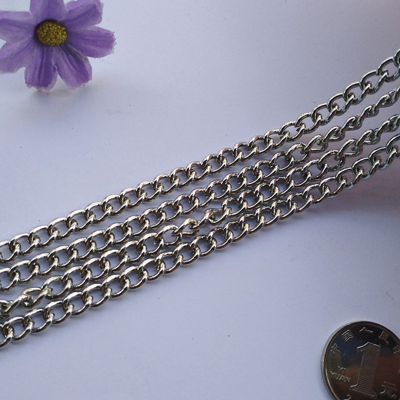 白K色加密细铁链条装饰吊牌包包链小铁链子diy饰品链配件5米免邮,淘宝优惠券,粉丝福利购,淘宝优惠卷