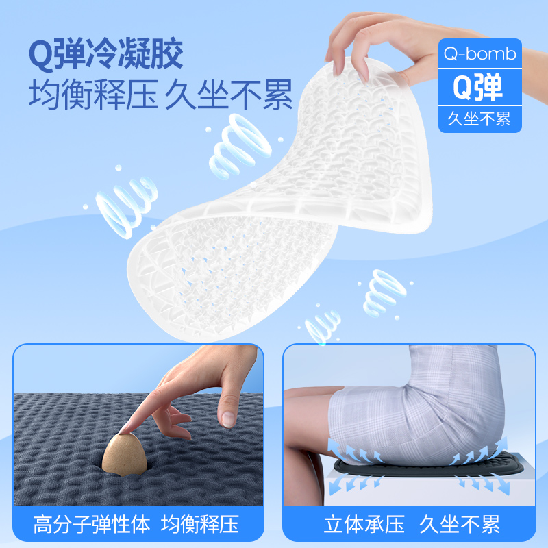 汽车坐垫夏季凉垫凝胶透气座垫通风单片夏天冰凉车内冰丝硅胶车垫