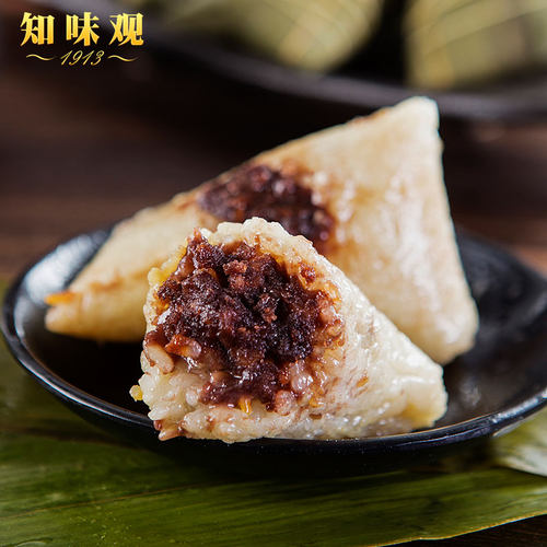 知味观豆沙粽子甜粽碱水细沙蜜枣红豆手工新鲜早餐速食品送礼佳品 - 图1