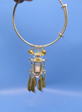 中秋节发光手镯女生古风宫铃饰品合金汉服手饰高级感手环镯子摆摊