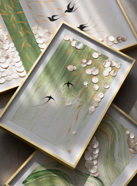 原创东方美学手绘花鸟油画