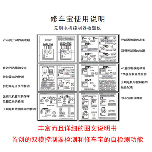 锦测新款电动车修车宝万用维修检测量仪电瓶车控制器电机霍尔转把 - 图1