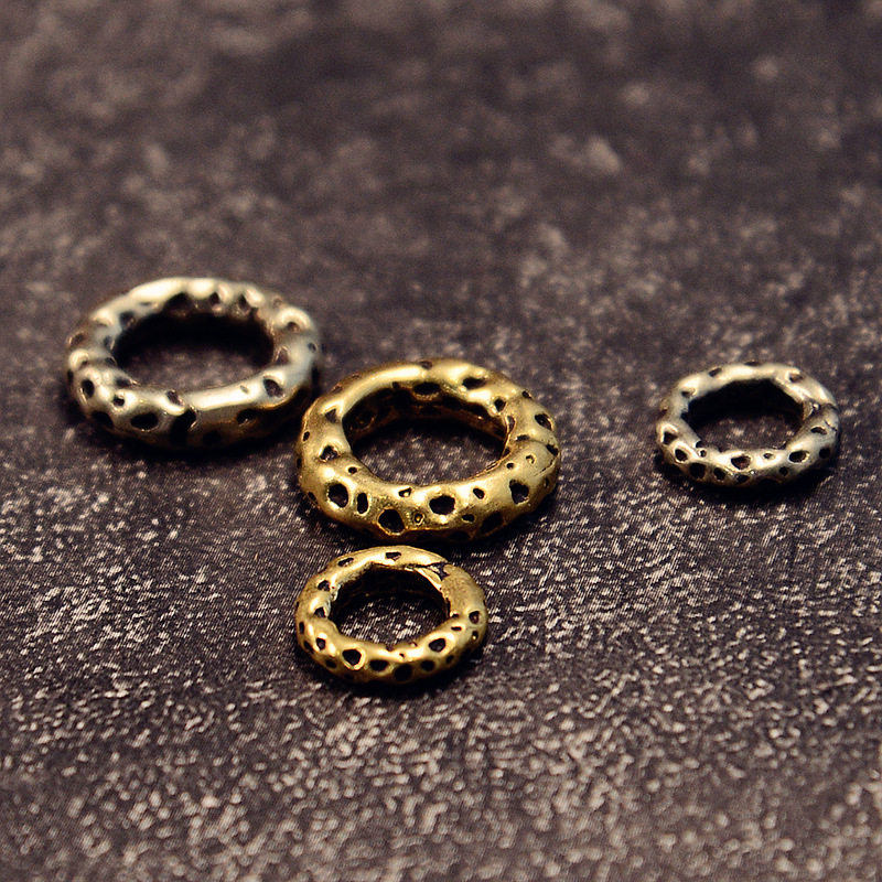 EDC伞绳吊坠大孔隔珠刀坠纯黄铜手链串小圈饰挂扣手电弹弓收尾坠,淘宝优惠券,粉丝福利购,淘宝优惠卷