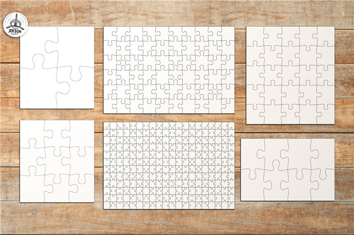 A0774矢量AI设计素材 21款拼图制作模板空白线稿图svg+dxf+psd - 图1