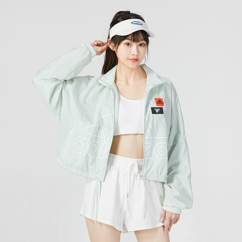 正品Adidas/阿迪达斯外套女款秋季运动服立领防风保暖夹克 HM5290 - 图2