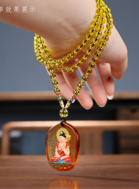 琉璃彩绘八大守护神吊坠手串两用