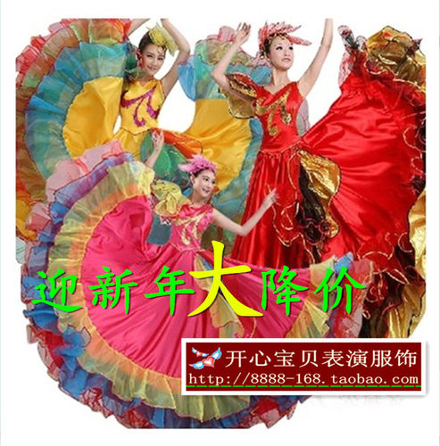 开场舞西班牙斗牛舞大摆裙演出服装舞蹈服舞台服表演服包邮新款 - 图2