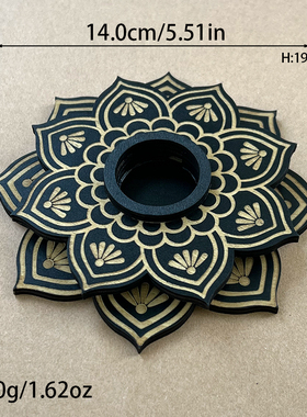 激光雕刻莲花木质水晶球展示架水晶球底座支架家居装饰摆件桌面