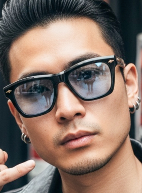 日本Chiyoko方框手工浅色太阳镜