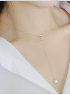 银饰简约大方风百搭长短珍珠吊坠