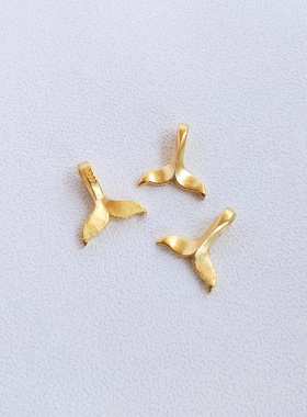 diy古法尾巴雪花铃铛沙金吊坠