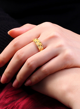 满天星金色戒指男女款