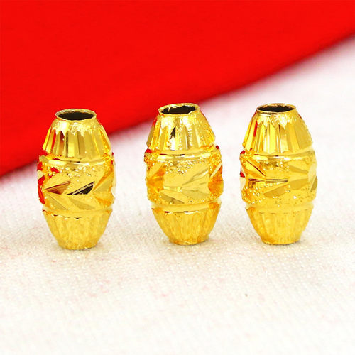 椭圆珠DIY散珠18K黄金转运珠金珠子 路路通磨砂手链脚链项链配件 - 图3