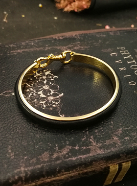 欧美风限量款黑色真金电镀手镯